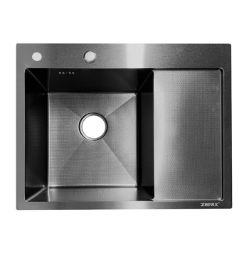 Мойка из нержавеющей стали ZERIX ZH6350L DECOR GRAPHITE (3.0/0.8) (цвет графит) (ZX6191)