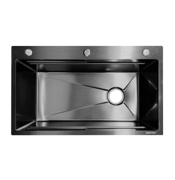 Мийка з нержавіючої сталі КОМПЛЕКТ ZERIX ZH7545-SET-05 MICRO DECOR GRAPHITE (3.0/0.8) (колір графіт) (ZX6199)