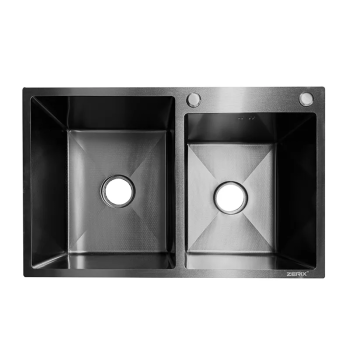Мийка з нержавіючої сталі ZERIX ZH7850-D DECOR GRAPHITE (3.0/0.8) (колір графіт) (ZX6195)