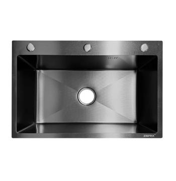 Мойка ZERIX ZH6845 DECOR GRAPHITE (3.0/0.8) из нержавеющей стали (цвет графит) (ZX6183)