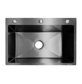 Мойка ZERIX ZH6845 MICRO DECOR GRAPHITE (3.0/0.8) из нержавеющей стали (цвет графит) (ZX6185)