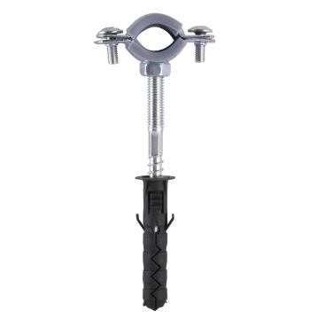 Хомут в сборе CR 3/8″ (16-19мм) с винтом-шурупом 8*80 и дюбелем в уп., серый