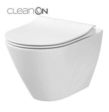CET Cersanit 743 CITY OVAL CLEAN ON підвісний з кришкою SLIM дюропласт ліфт