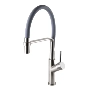 Смеситель для кухни Globus Lux DENVER Flex GDF-32-08-02 Сталь-Серый Гофроизлив, латунь