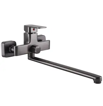 Змішувач для ванної Globus Lux Milano GLM-0208N-11-Graphite- EURO латунь L350мм.Графіт Блиск.