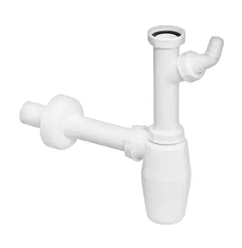 Сифон для раковины VIEGA 1 1/4″х1 1/4″ с отводом, пластик белый бутыл. 326319