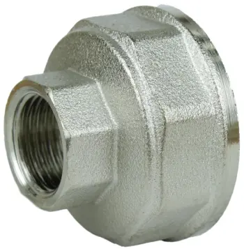 Муфта редукционная 1 1/2″х 3/4″ВВ никелированная восьмигранная А0336А(нк)