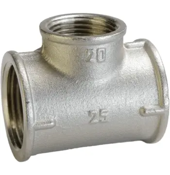Тройник hедукционный 1″х3/4″х1″ВВВ никелированный А0220А(нк)