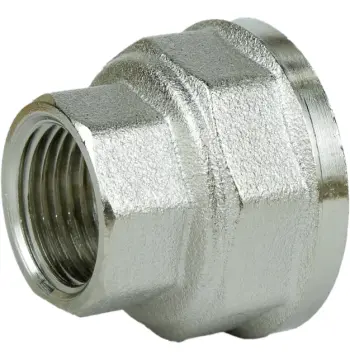 Муфта редукционная 1 1/4″х 3/4″ВВ никелированная восьмигранная А0334А(нк)