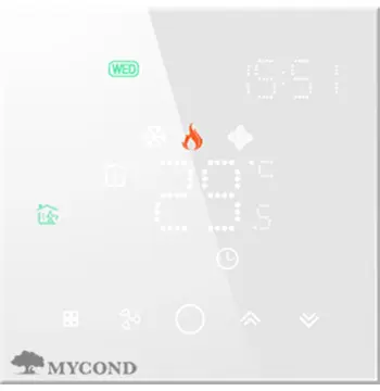 Термостат квадратный сенсорный белый LED 1 канал AC220V Wi-Fi /MC-FB-W-WF MYCOND/