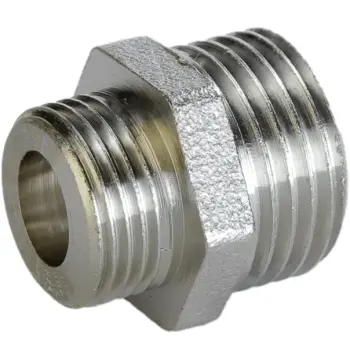 Ниппель редукционный 3/4″х1/2″НН никелированный под прокладку А0511-1А(нк)