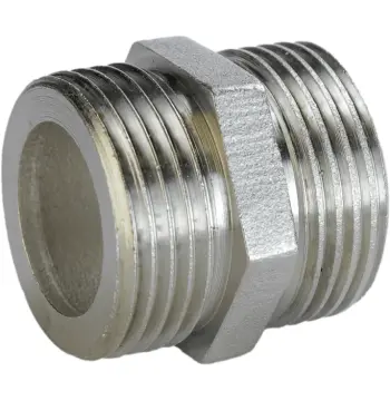 Ниппель 3/4″НН никелированный под прокладку А0502-1А(нк)