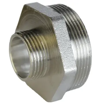 Ниппель редукционный 1 1/4″х 1/2″НН никелированный А0514А(нк)