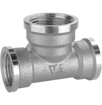 Трійник редукційний 1/2″х3/4″х1/2″ВВВ нікельований А0217А(нк)
