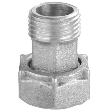 Штуцер для бытовой техники никелированный 1/2″ВР х 3/8″НР без резиновой прокладки Б2705КА(нк)