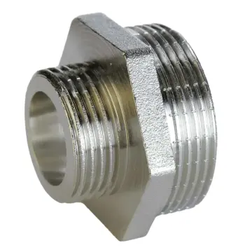 Ниппель редукционный 1″х 1/2″НН никелированный под прокладку А0513-1А(нк)